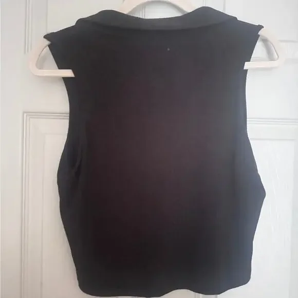 Cotton Emporium Black Sleeveless Crop Tank Top - Picture 4 of 4